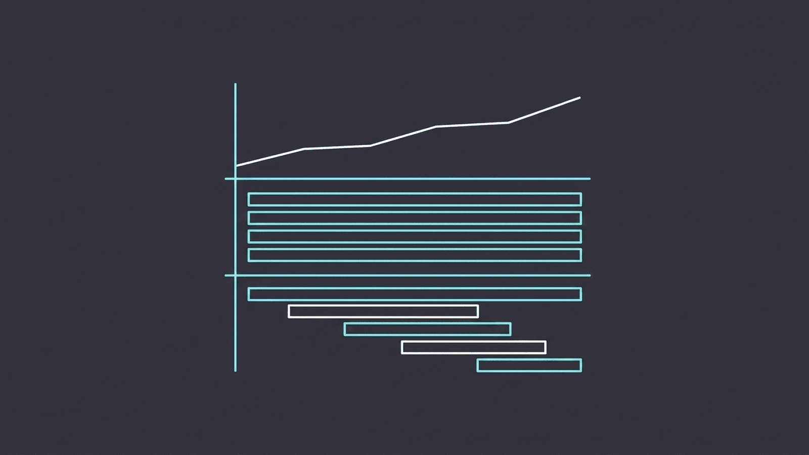 Diagram of the three observability signals: a metrics line chart, stacked log rows and a distributed trace waterfall connected on a single timeline