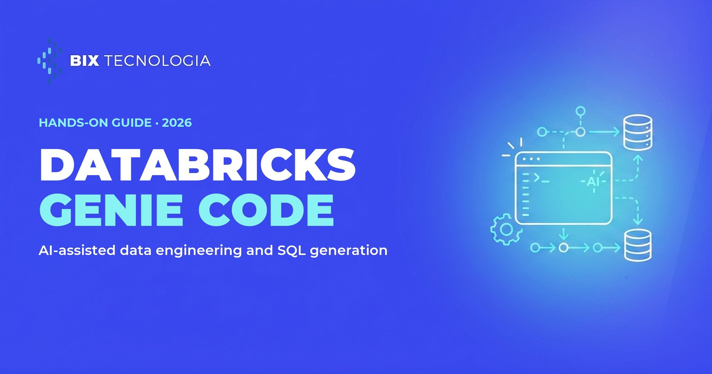 Illustration of the Databricks Genie Code AI agent generating SQL and data engineering pipelines